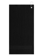 L-merch Golfhandtuch mit Aufhänger und Bordüre, Black 55 x 30 cm, NT9165 – Bild 2