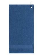 L-merch Golfhandtuch mit Aufhänger und Bordüre, Black 55 x 30 cm, NT9165 – Blu navy