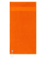 L-merch Golfhandtuch mit Aufhänger und Bordüre, Black 55 x 30 cm, NT9165 – Arancione
