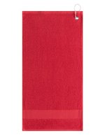 L-merch Golfhandtuch mit Aufhänger und Bordüre, Black 55 x 30 cm, NT9165 – Rosso