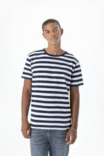 Mantis T-Shirt mit Streifenmuster für Herren, Classic Blue/White M, P109s – Bild 1
