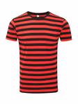 Mantis T-Shirt a Righe da Uomo, Black/Red L, P109s – immagine 3