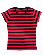 Mantis T-Shirt mit Streifenmuster für Damen – Black/Red
