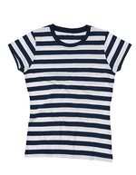 Mantis T-Shirt mit Streifenmuster für Damen – Navy/White