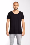 Mantis T-shirt en coton bio à encolure large, Black S, P120 – Charcoal Grey Melange