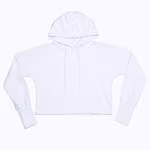 Mantis Sweat à capuche court en coton bio – White