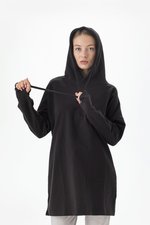 Mantis Oversize Hoodie-Kleid aus Bio-Baumwolle, Black S, P142 – Bild 1