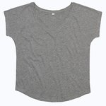 Women´s Loose Fit V Neck T – Melange Grigio Melange