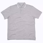 Polo mit Kontraststreifen aus Bio-Baumwolle – Heather Grey Melange/White