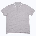 Polo mit Kontraststreifen aus Bio-Baumwolle – Heather Grey Melange/White