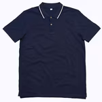 Polo mit Kontraststreifen aus Bio-Baumwolle – Navy/White