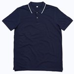 Polo mit Kontraststreifen aus Bio-Baumwolle – Navy/White