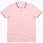 Polo mit Kontraststreifen aus Bio-Baumwolle – Soft Pink/Navy