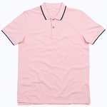 Polo mit Kontraststreifen aus Bio-Baumwolle – Soft Pink/Navy