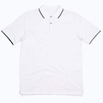 Polo mit Kontraststreifen aus Bio-Baumwolle – White/Navy