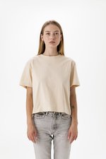 Mantis Cropped Heavy T-Shirt aus Bio-Baumwolle, White L, P198 – Bild 1