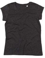 Mantis Roll Sleeve T-Shirt aus Bio-Baumwolle für Damen, Charcoal Grey Melange XS, P81 – Antracite Grigio Melange