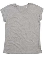 Mantis Roll Sleeve T-Shirt aus Bio-Baumwolle für Damen, Charcoal Grey Melange XS, P81 – Melange Grigio Melange