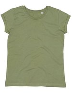 Mantis Roll Sleeve T-Shirt aus Bio-Baumwolle für Damen, Charcoal Grey Melange XS, P81 – Morbido Oliva