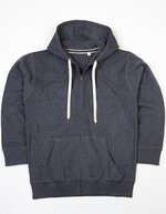 Mantis Bio-Baumwoll Hoodie mit Reißverschluss – Charcoal Grey Melange