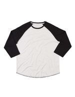 Mantis Bio-Baumwolle Baseball T-Shirt 3/4-Ärmel, Black/Charcoal Grey Melange XS, P88 – Bild 3