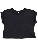 Bauchfreies Crop Top aus Bio-Baumwolle – Black