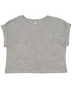 Bauchfreies Crop Top aus Bio-Baumwolle – Heather Grey Melange