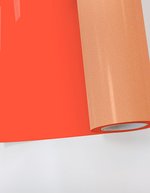 Poli-Tape Flock Tubitherm® PLT 100% Viskose, Anthracite (ca. Pantone 447C) Meter, PT800 – Neon Orange (ca. Pantone 1655C)