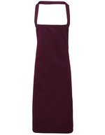 Premier Workwear Bio-Baumwoll-Latzschürze ohne Tasche – Aubergine (ca. Pantone 5115C)