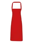 Premier Workwear Bio-Baumwoll-Latzschürze ohne Tasche, Natural (ca. Pantone 1205C) 60 x 87 cm, PW102 – Red (ca. Pantone 200C)