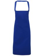 Premier Workwear Bio-Baumwoll-Latzschürze ohne Tasche, Apple (ca. Pantone 360C) 60 x 87 cm, PW102 – Royal (ca. Pantone 286C)