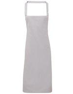 Premier Workwear Bio-Baumwoll-Latzschürze ohne Tasche, Apple (ca. Pantone 360C) 60 x 87 cm, PW102 – Silver (ca. Pantone 428C)