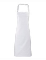 Premier Workwear Bio-Baumwoll-Latzschürze ohne Tasche, Apple (ca. Pantone 360C) 60 x 87 cm, PW102 – White
