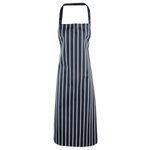 Premier Workwear Gestreifte Bib-Schürze aus Baumwolle, Black (ca. Pantone Black C)/White 72 x 101 cm, PW110 – Bild 3