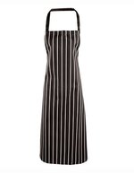 Premier Workwear Gestreifte Bib-Schürze aus Baumwolle – Black (ca. Pantone Black C)/White