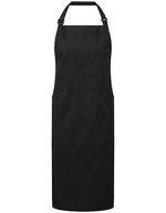 Premier Workwear Recycelte Bio-Latzschürze mit Taschen – Black (ca. Pantone Black C)