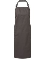 Premier Workwear Recycelte Bio-Latzschürze mit Taschen – Dark Grey (ca. Pantone 425C)