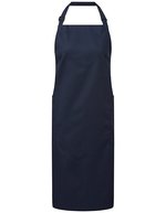 Premier Workwear Recycelte Bio-Latzschürze mit Taschen – Navy (ca. Pantone 533C)