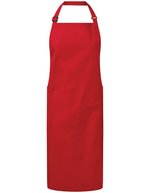 Premier Workwear Recycelte Bio-Latzschürze mit Taschen – Red (ca. Pantone 201C)