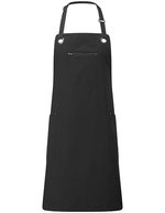 Premier Workwear 'Barley' Contrast Stitch Sustainable Bib Apron (PW121) – Black (ca. Pantone Black C)/Charcoal (ca. Pantone 7540C)