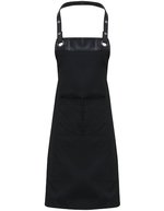 Premier Workwear Espresso Bib Apron (PW123) – Black (ca. Pantone Black C)/Black (ca. Pantone Black C)