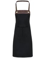 Premier Workwear Espresso Bib Apron (PW123) – Black (ca. Pantone Black C)/Brown (ca. Pantone 4975C)