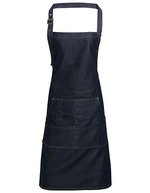 Premier Workwear Jeans Latzschürze mit Taschen und Nieten – Indigo Denim (ca. Pantone 2767C)