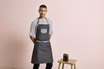 Premier Workwear Domain Contrast Denim Apron 86 cm – Black Denim (ca. Pantone 433C)