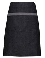 Premier Workwear Denim Hüftschürze mit Kontrastdetails – Black Denim (ca. Pantone 433C)