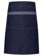 Premier Workwear Denim Hüftschürze mit Kontrastdetails – Indigo Denim (ca. Pantone 2767C)