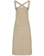 Premier Workwear Cross Back Barista Schürze Baumwollmix, Black (ca. Pantone Black C) 72 x 86 cm, PW129 – Cachi (ca. Pantone 7503C)