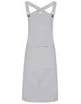 Premier Workwear Cross Back Barista Schürze Baumwollmix, Black (ca. Pantone Black C) 72 x 86 cm, PW129 – Silver (ca. Pantone 428C)