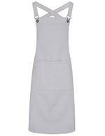Premier Workwear Cross Back Barista Schürze Baumwollmix, Black (ca. Pantone Black C) 72 x 86 cm, PW129 – Argento (ca. Pantone 428C)