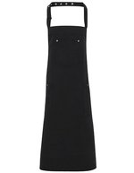 Premier Workwear Baumwoll-Latzschürze im Chino-Stil – Black (ca. Pantone Black C)